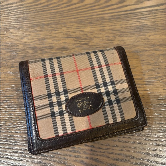 Burberry Checkered Wallet - Brown and Red